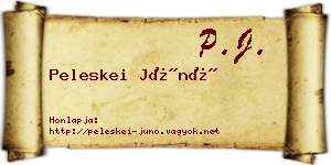 Peleskei Júnó névjegykártya